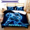 3pcs Custom Name ice hockey Bedding Set Duvet Cover Closure Includes 1 Duvet Cover & 2 Pillowcases, Soft and Comfortable for All Seasons.