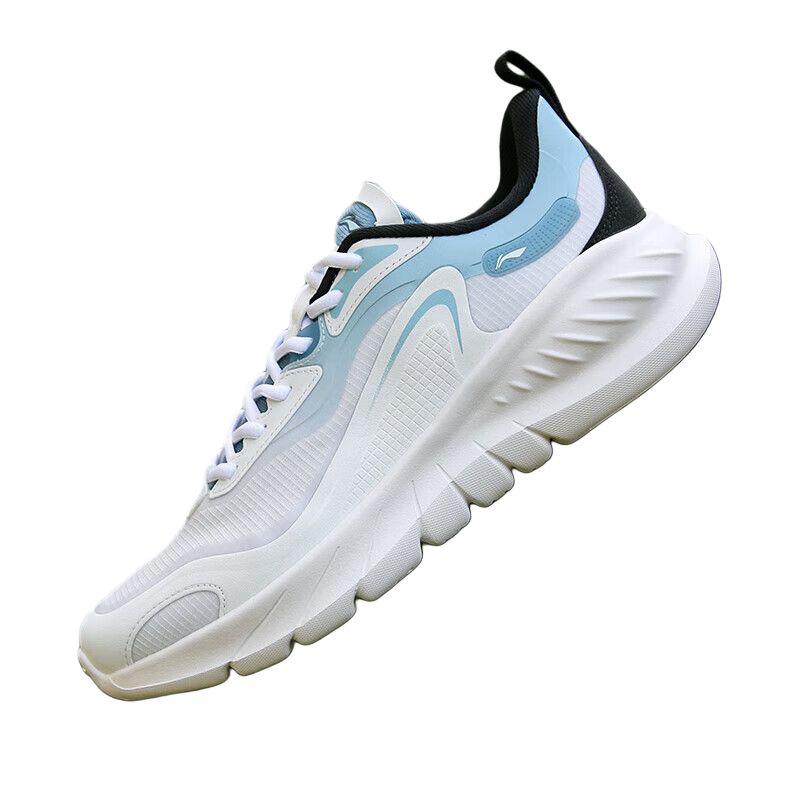 New LiNing Lightweight Rebound Low Top Casual Running Shoes Men's White Blue ARSU105-2