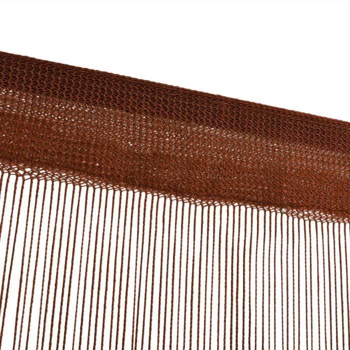 VidaXL Rideau en fils 2 pcs 100 x 250 cm Marron