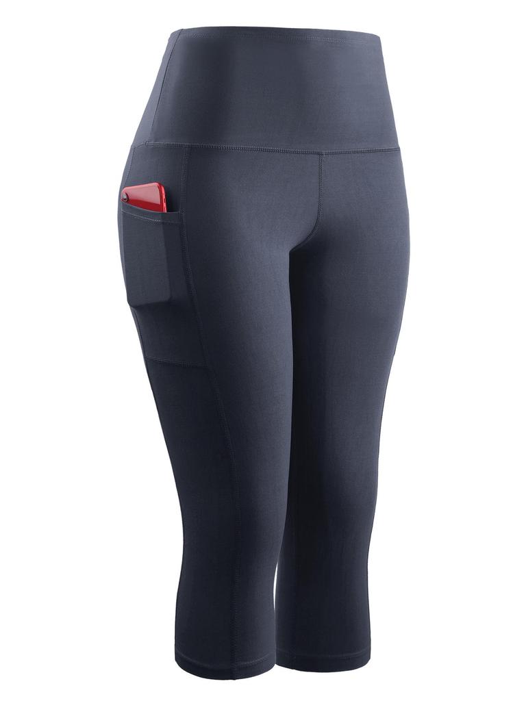 Women's High Waist Yoga Fitness Pants - Quick-Dry, Breathable, Elastic, Hip Lift, Seven-Point Running Tights