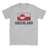Greenland Flag  T Shirt for Men Pure Cotton Funny TShirts Crew Neck  Tee Shirt Short Sleeve Clothes Graphic