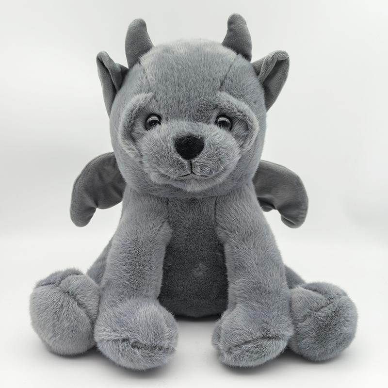 Gargoyle Bears Plush Toys Cartoon Grey Bear Stuffed Doll Soft Animals Bear Plush Doll Fun Halloween Plushie Gifts