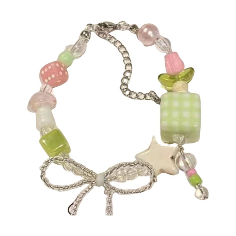 

Romance Beaded Chain Bracelet Featuring Cute Bowknot Detail User Friendly Materials Ideal Gift For Her Special Occasions 1