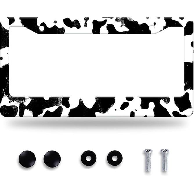 Cherry Blossom License Plate Frame Beautiful Flowers Pink License Plate Stainless Steel Funny License Plate Holder Floral Car Accessories Decoration