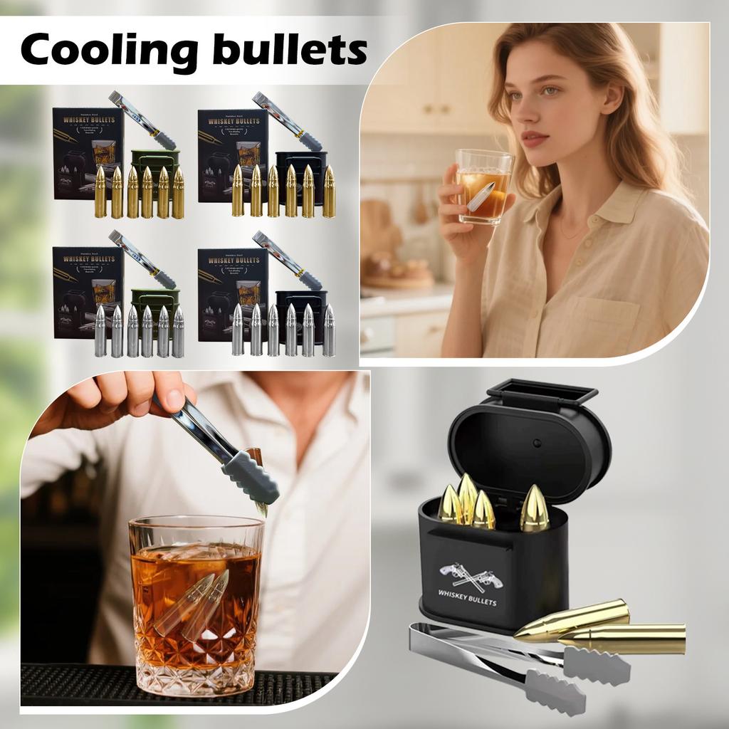 Whiskey  Cubes Gift Set – 6 Metal Cubes,Stainless Steel Whiskey Ice Cubes,Cool Whiskey Gifts For Men, Father's Day, Boyfriend