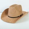 Popolare cappello western da cowboy in camoscio stile europeo e americano per uomo e donna, semplice e alla moda, a tesa larga, cappello jazz
