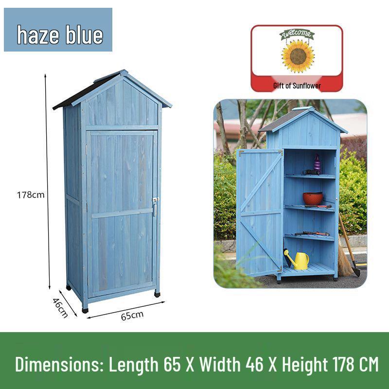 Outdoor Anti-Corrosion Solid Wood Garden Storage Cabinet with Sun Protection