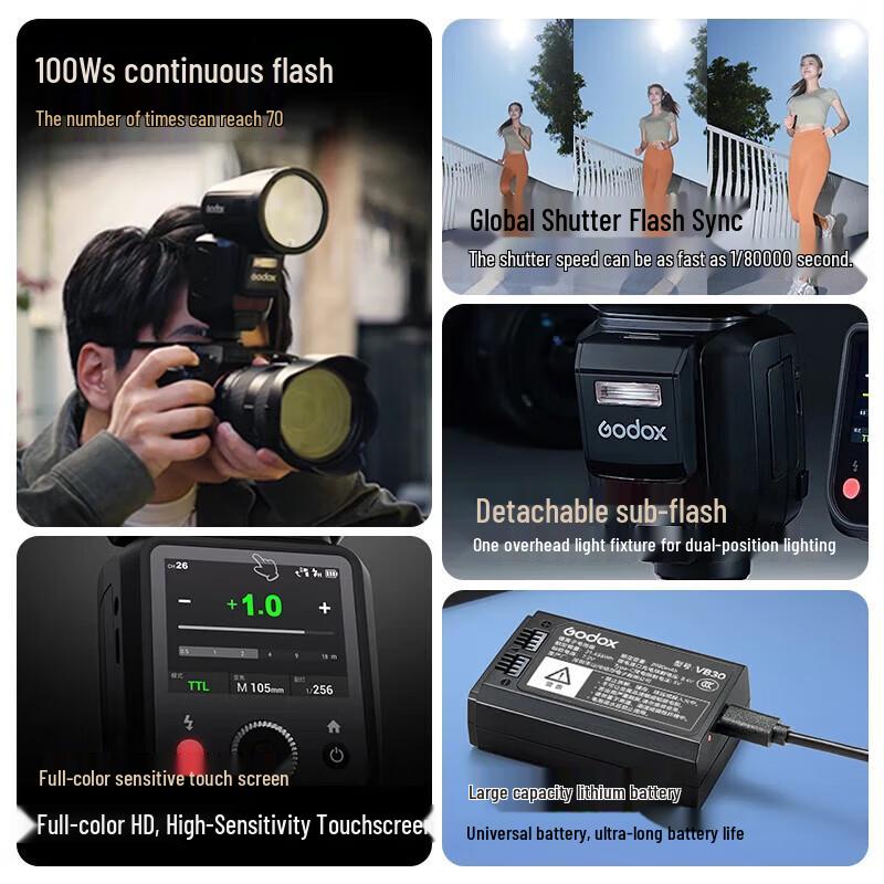 Godox V100 Touchscreen TTL Camera Flash Pocket Light Kit