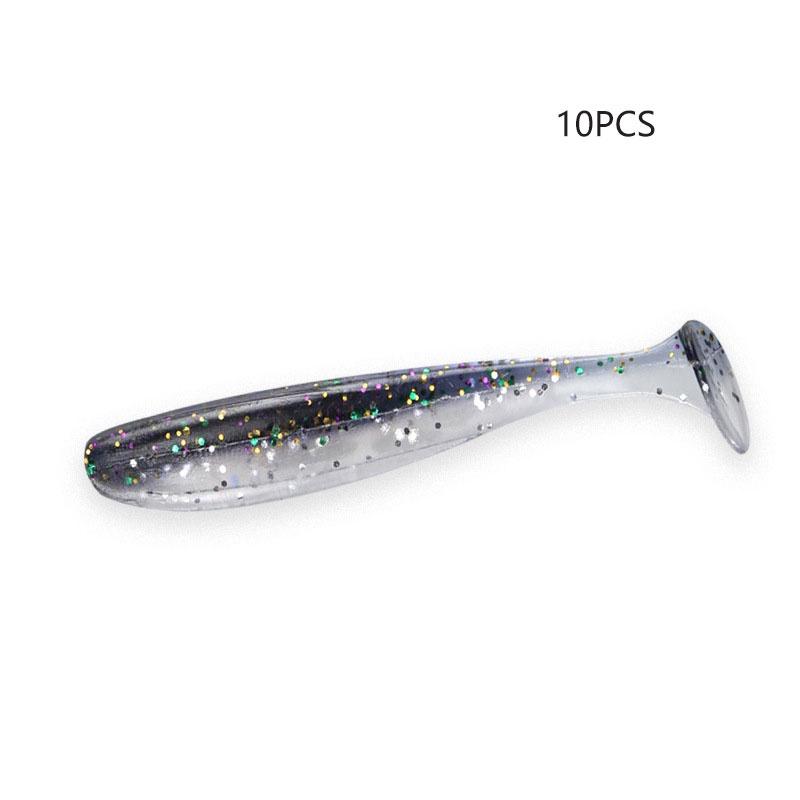 Fishing 10pcs Ttail Soft Lure Grouper Snapper Snakehead Perch Bait Longcasting