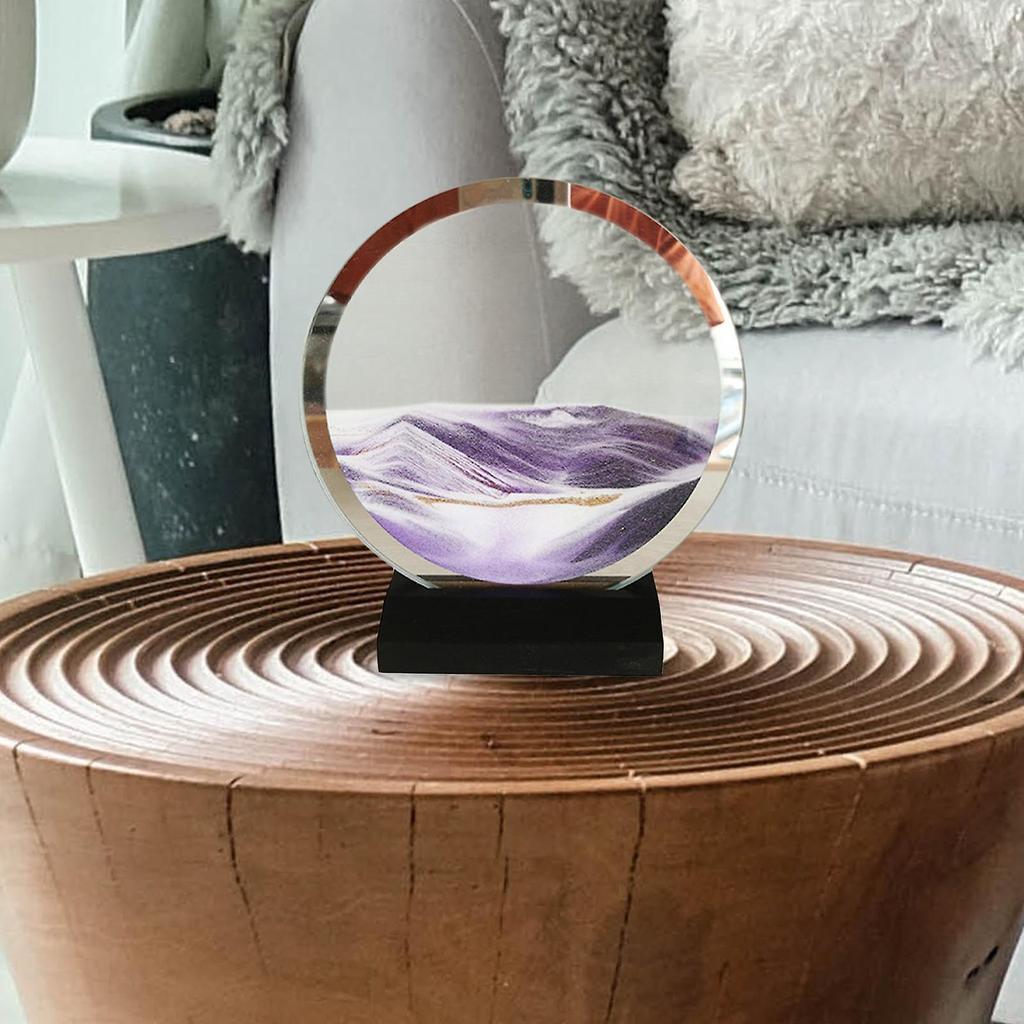 Moving Sands Art Picture Flowing Sand Dynamic Round Relaxing Toys Purple