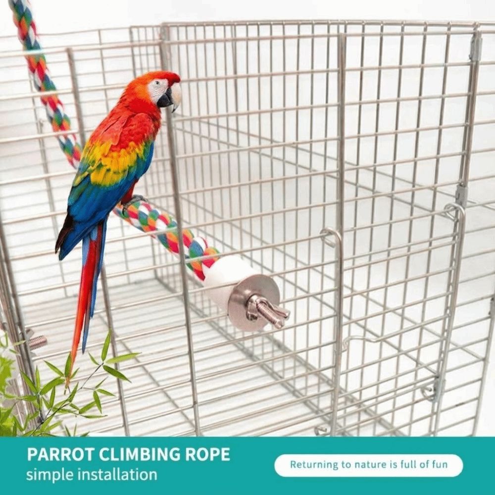 40/80//105/200cm Parrot Rope Toy Cotton Rope Parrot Stand Chewing Station Parrot Swing Parrot
