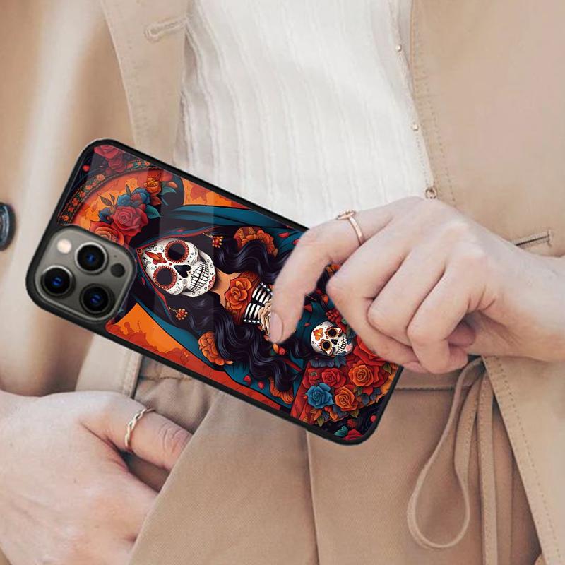 Mexican Skull Girl Tattooed Art Magnetic Phone Case For APPLE iPhone 17 Air 16 14 13 12 Pro Max 15 Plus Wireless MagSafe Cover