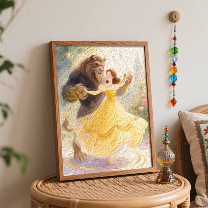disney beauty and the beast digital oil painting hand painting kit diy home decoration.96