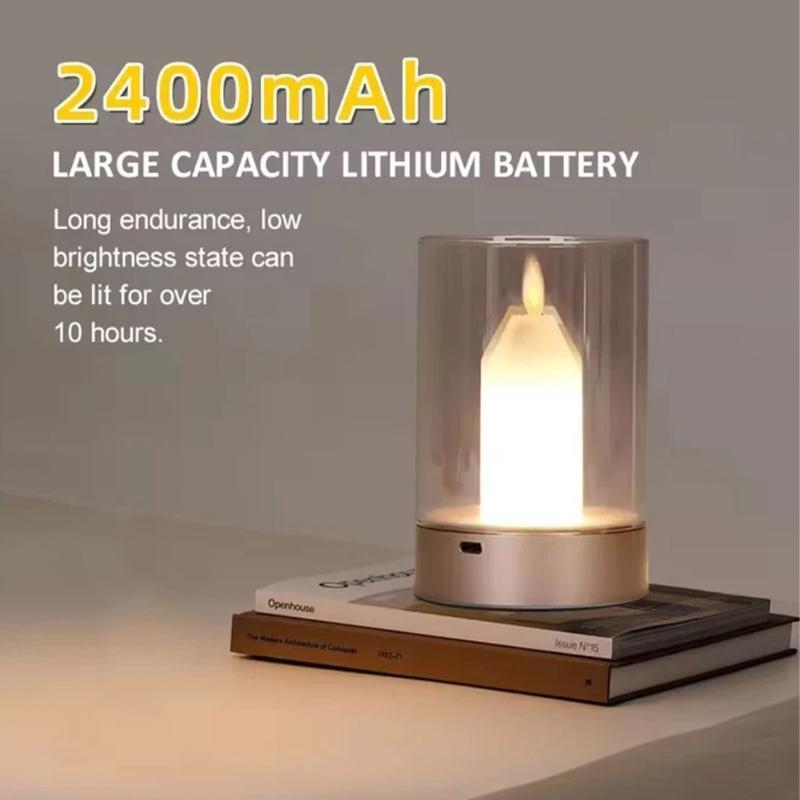 Flameless Illuminant for Home Decor, Gesture Control Dimmable LED illuminant Light, Realistic Flame Flickering Tabletop for M4YD