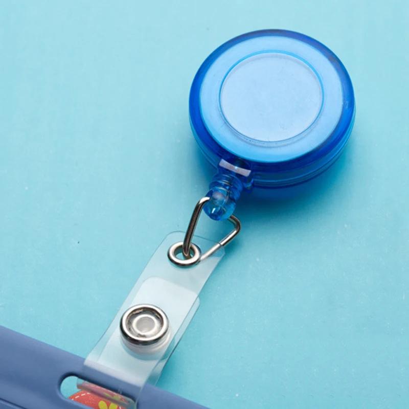 Women Man Credit Card Cover Case with Retractable Buttons Pouch Creative Transparent Nurse Badge Doctor ID Holder Clip Badge