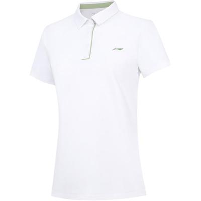 Li Ning Solid Color Soft Breathable Fashion Versatile Casual Short Sleeve Polo Shirt Women Tops APLU798-3