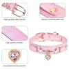 DC003 1Pc PU Leather Delicate Pet Dog Collar, High-Quality Leather Fabric And Alloy Fittings. Beautiful Gemstone Decoration. Sui