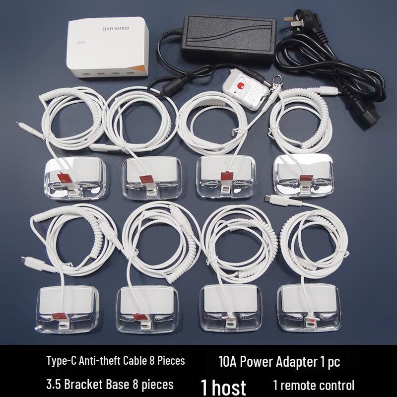 Multi-Channel Anti-Theft Display Stand with One-to-Eight Alarm for Mobile Phones