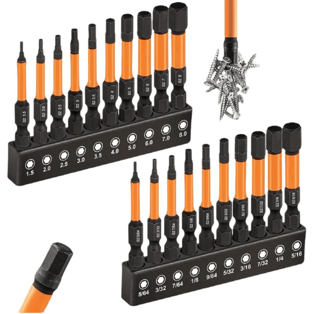 1/4inch Impact Hex Head Sae and Metric Hex Shanks Allen Wrench Drill Bit Impact Driver Length 50mm