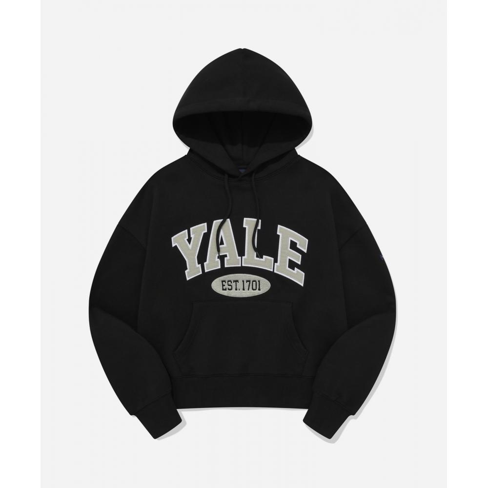 

YALE 23FW 2 TONE ARCH CROP HOODIE BLACK