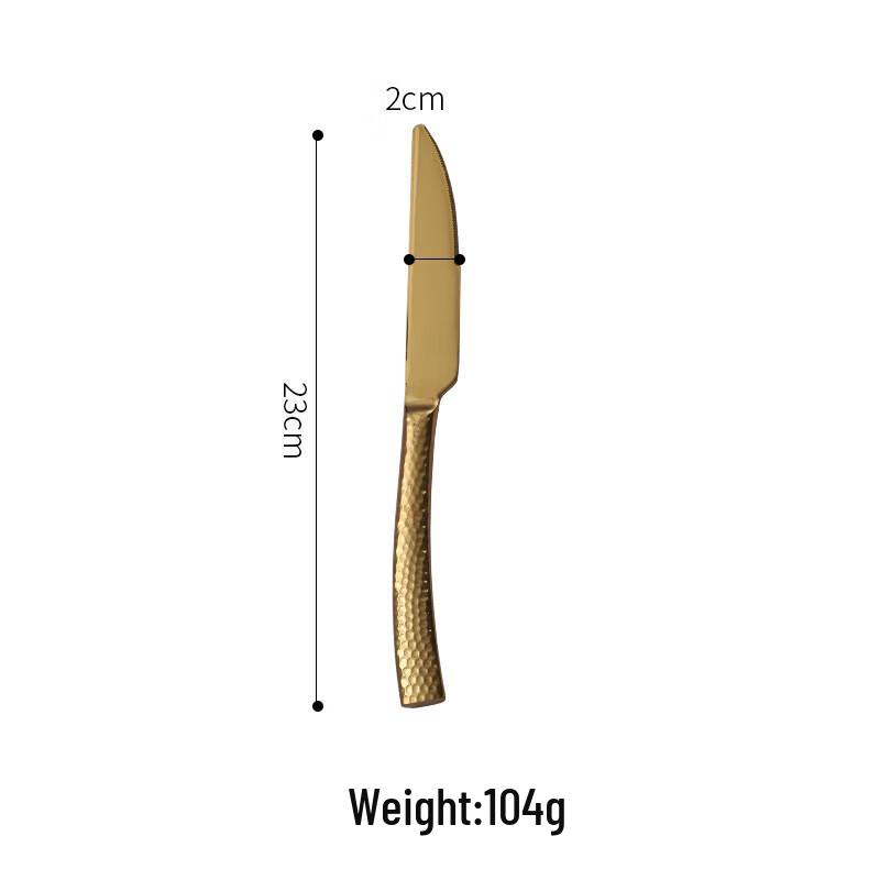 ZISIZ Gold-Plated Hammered Western Cutlery
