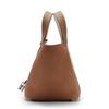 New leather first layer lychee pattern cowhide color matching vegetable basket women's bag fashion hand bag handbag bucket bag