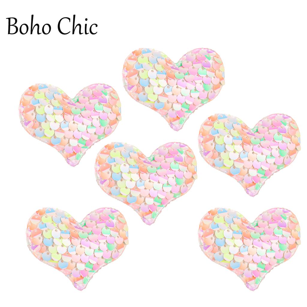 6 stk Hjerte Hårspenner for Jenter Glitter Paljetter Hårspenner Barrettes Metall Hårnåler for Baby Småbarn Hårtilbehør