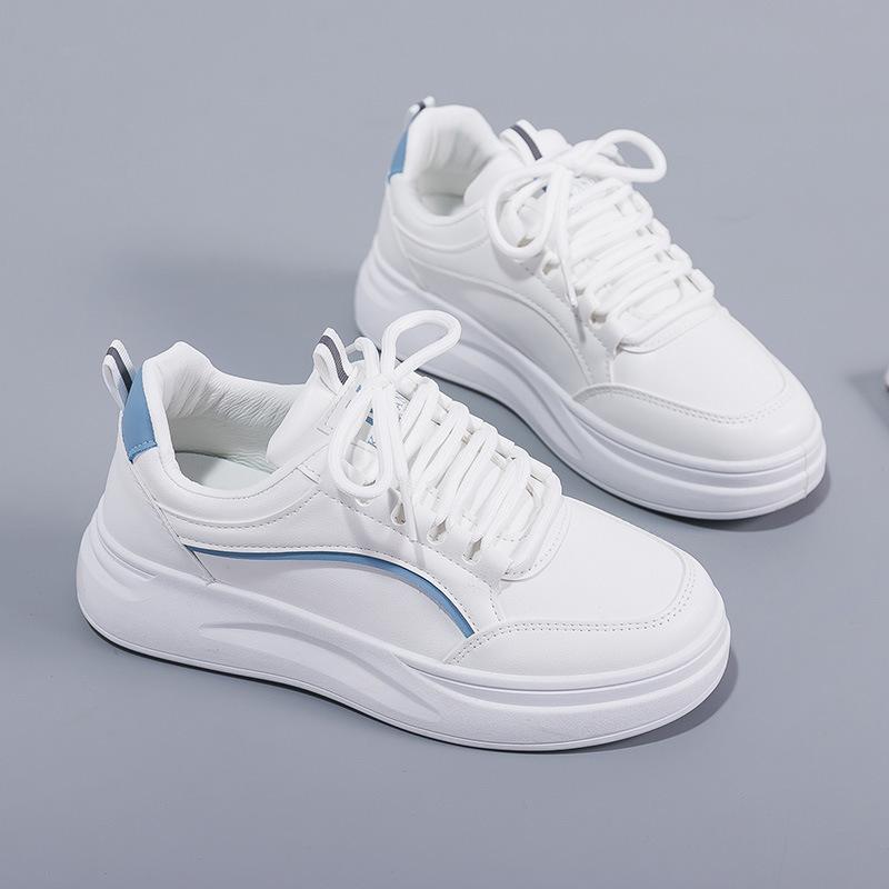 

Кроссовки Женская обувь Модные белые туфли Новые студенческие белые повседневные кроссовки на платформе Легкая обувь 39