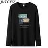 BITCED Men's Spring and Autumn Slim Trend Long-sleeved T-shirt Versatile O-neck Bottoming Shirt