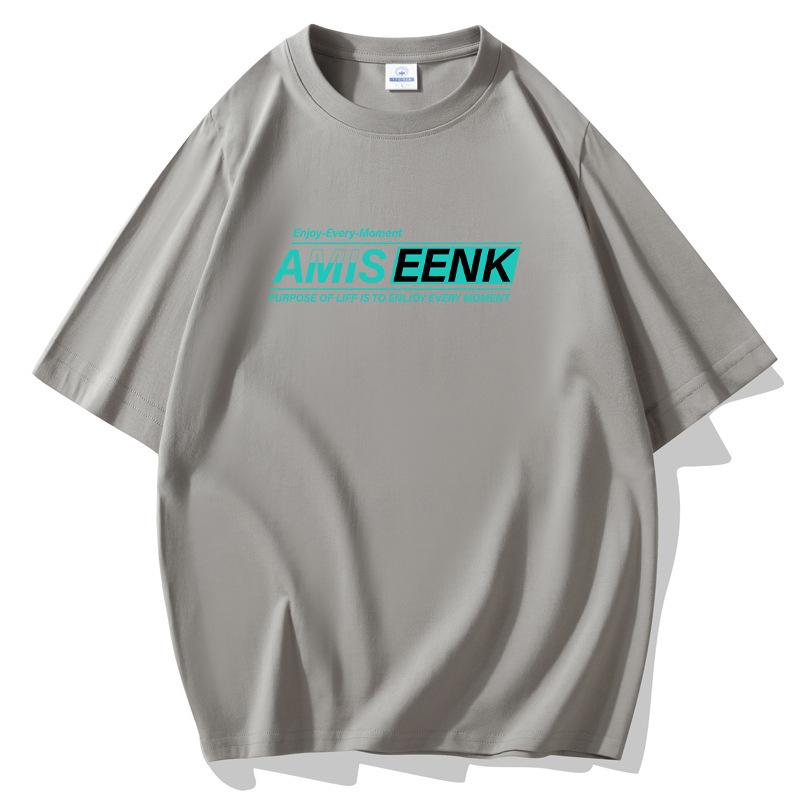 Men's Fashion Large Size Loose Short Sleeves T-Shirt 100% Cotton