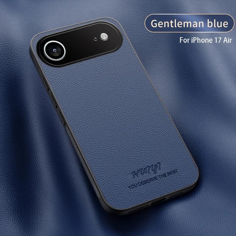 Car Magnetic Cover for Iphone 17 Pro Max 17 Air Luxury Leather Matte Soft Frame Protective Back Case for Iphone 17 16E 16Promax