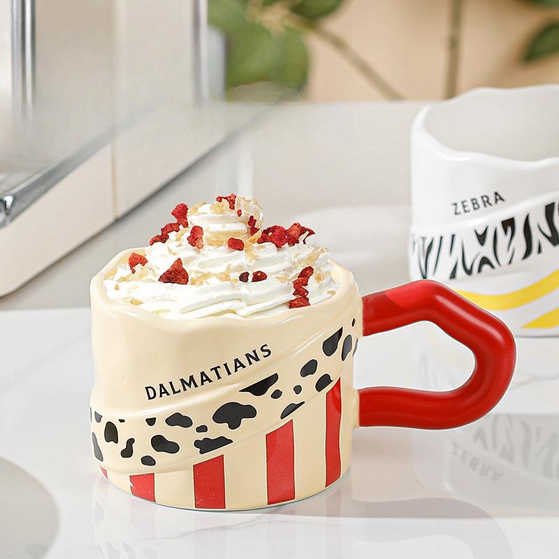High Temperature Resistant Animal Texture Single Cup Milk Cup Cute Ceramic Cup Souvenir Niche Simple Mug High Appearance