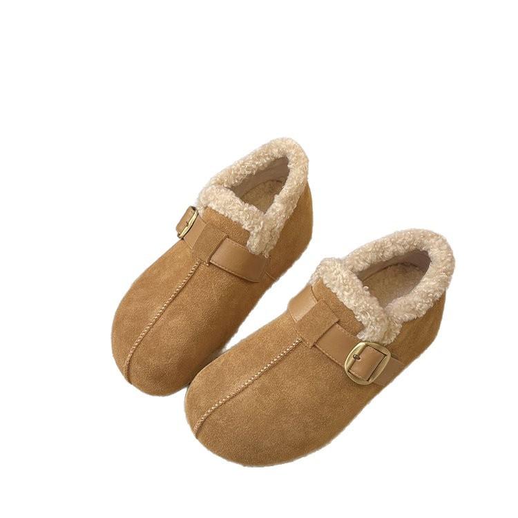 Cotton shoes women's 2025 new winter Boken shoes platform all-inclusive piled thickened shoes warm snow boots one pedal