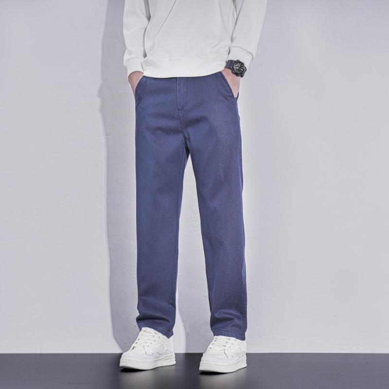 

Весенне-осенние новые джинсовые повседневные брюки, мужские универсальные трендовые свободные прямые вертикальные лиоцелловые деловые длинные брюки 38