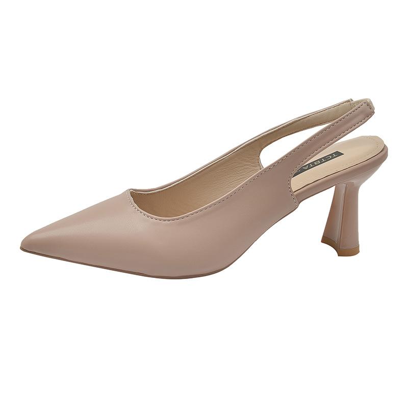 

Босоножки на высоком каблуке для женщин 2025 новая летняя обувь с тонким каблуком и носком для женской обуви 40 розовый