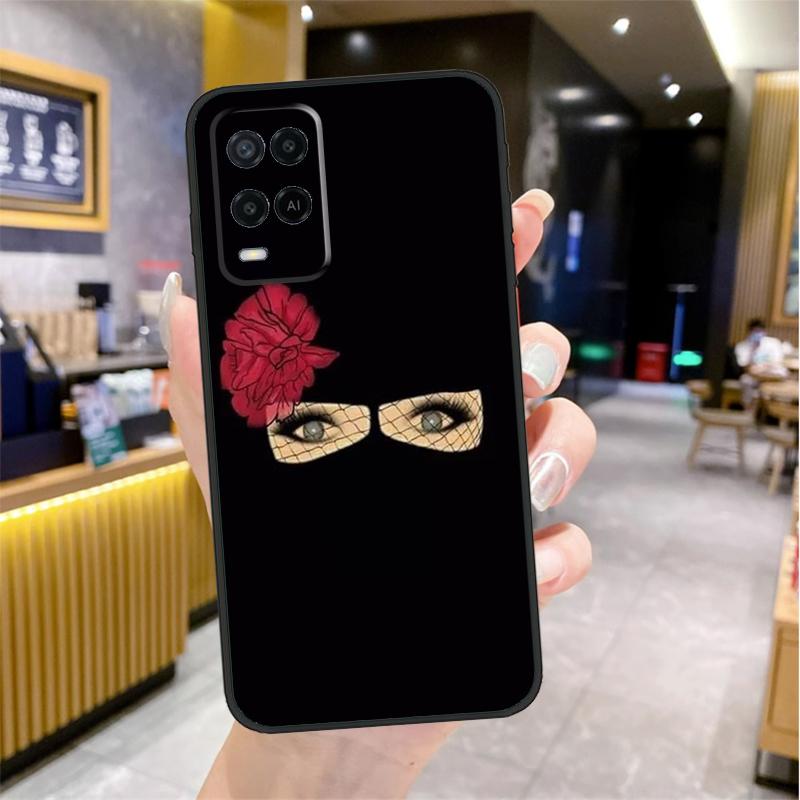 Arabic Muslim Islamic Girl Eyes Case For Oppo A96 A76 A16 A17 A18 A60 A80 A40 A38 A58 A78 A98 A94 A74 A54 A15 A57 A77 A5 Pro