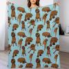 Redbone Coonhounds On Blue Throw Blanket All Season Lightweight Soft Blanket for Bed