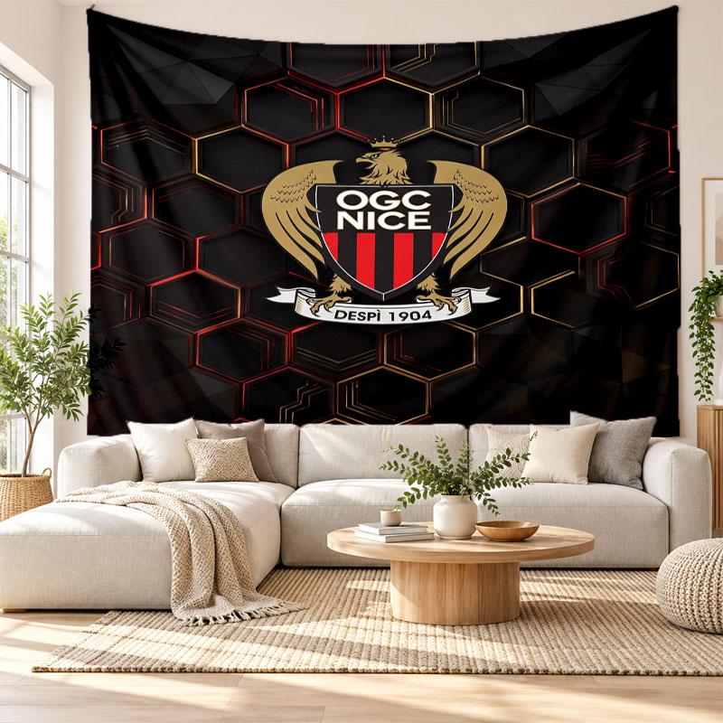 OGC Nice FC Wall Tapestry, Soft Fabric Wall Hanging, Decorative Backdrop For Bedroom Home Wall Art
