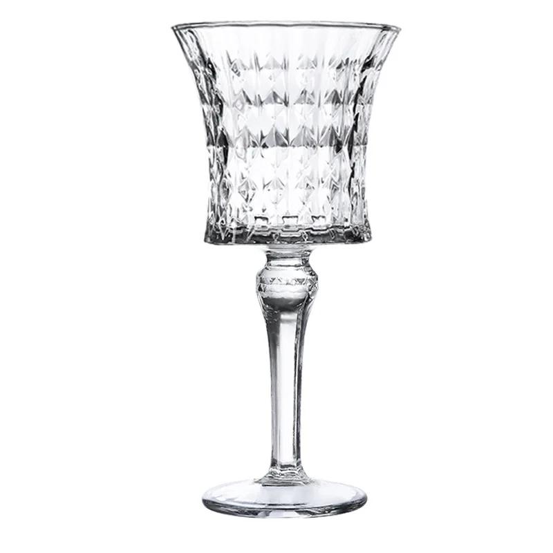Retro Goblet Red Wine Glass Cup Kitchen Tools Water Grap Champagne Glasses Bordeaux Burgundy Wedding Square Party Gift