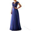 Summer New Foreign Trade Dress New V-neck Sequin Chiffon Patchwork Evening Dress Party Vacation Style Casual Dress