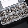 340PCS 304 Stainless Steel Nuts and Bolts Assortment Kit Pan Head Full Thread Screw Assortment Kit Clear Storage Box