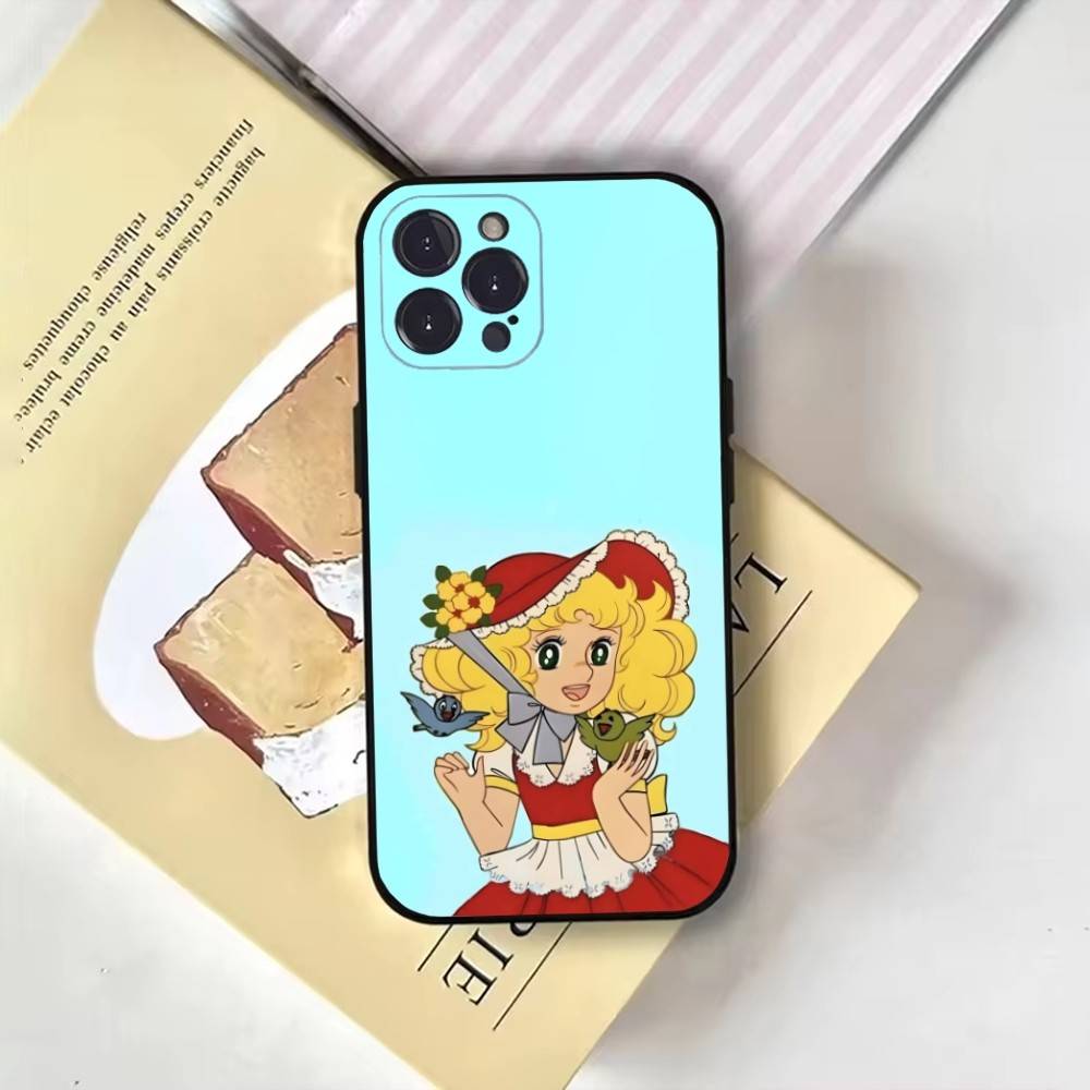 Anime Manga Candy  Phone Case For iPhone17,16,15,14,13,12,11 Plus,Pro Max,Soft Black Cover
