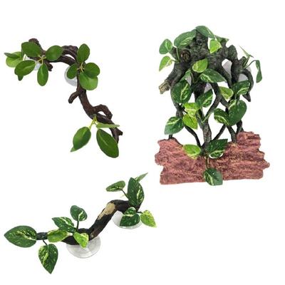 Terrarium Plant voor Slang Kunstmatige Klimtak Reptielen Hoek Boom Plant