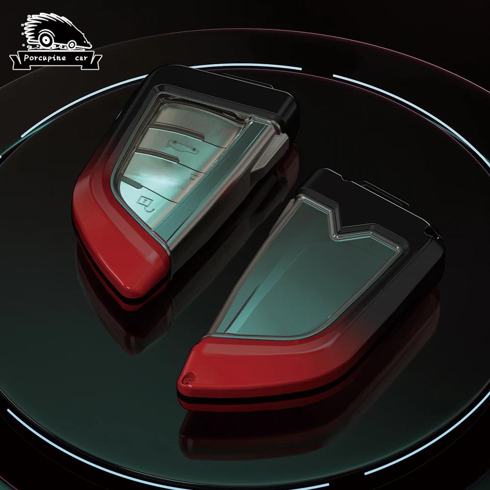Gradient Carbon Fiber Car Key Case Cover For Bmw 3 5 Series 6Gt X1 X3 X5 X6 F45 F46 G20 G30 G32 G11 G12 F48 G01 F15 F85 F16 F86