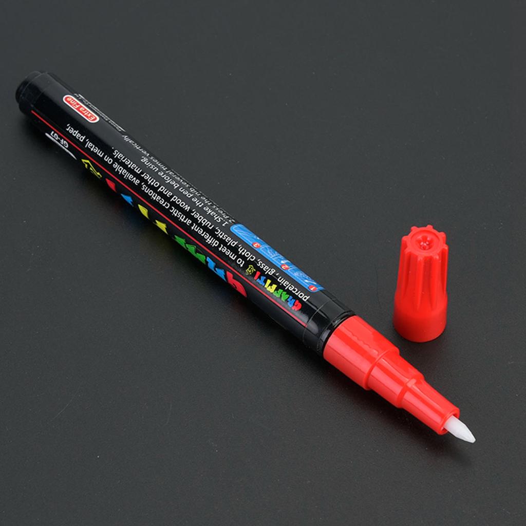 12 Color Acrylic Marker  DIY Album Graffiti Black Card Marker Water Based Paint Pen
