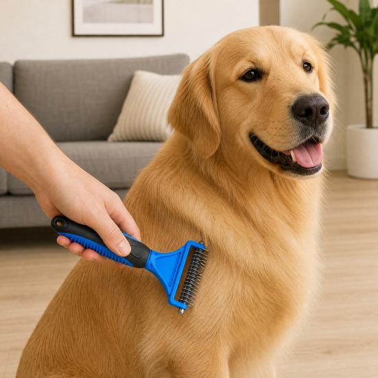 3Pcs/Set Pet Comb Set with Wide Edge, Pet Mat Remover Brush, Double-Sided Stainless Steel Undercoat Rake for Dogs And Cats Grooming