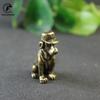 Solid Brass Lucky Dog Desk Ornaments Vintage Copper Animal Miniatures Figurines Decorations Gifts Home Decors Crafts Accessories
