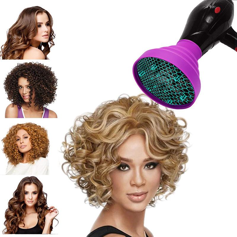 Silicone Foldable Hair Dryer Diffuser Cover Temperature Resistant Silicone Hair Styling Tool Special For Real Hair Wigs