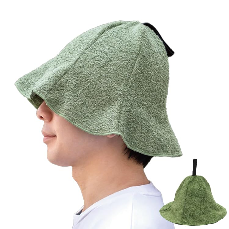 

YumeGift Japanese Cotton Sauna Hat – 100% Cotton Senshu Towel Sauna Cap, Quick-Dry & Absorbent, Unisex (Made in Japan)