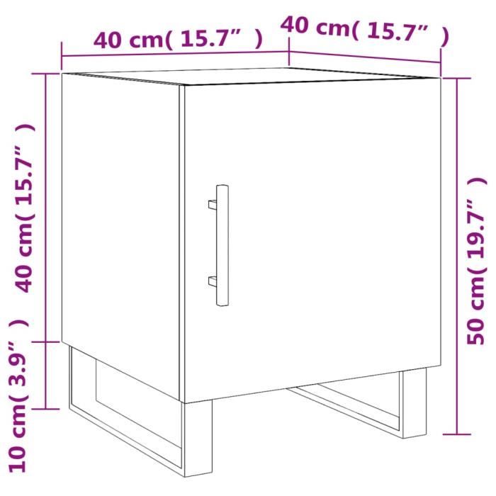 VidaXL Bedside Tables 2 Pcs Sonoma Grey 40x40x50cm Engineered Wood 827625